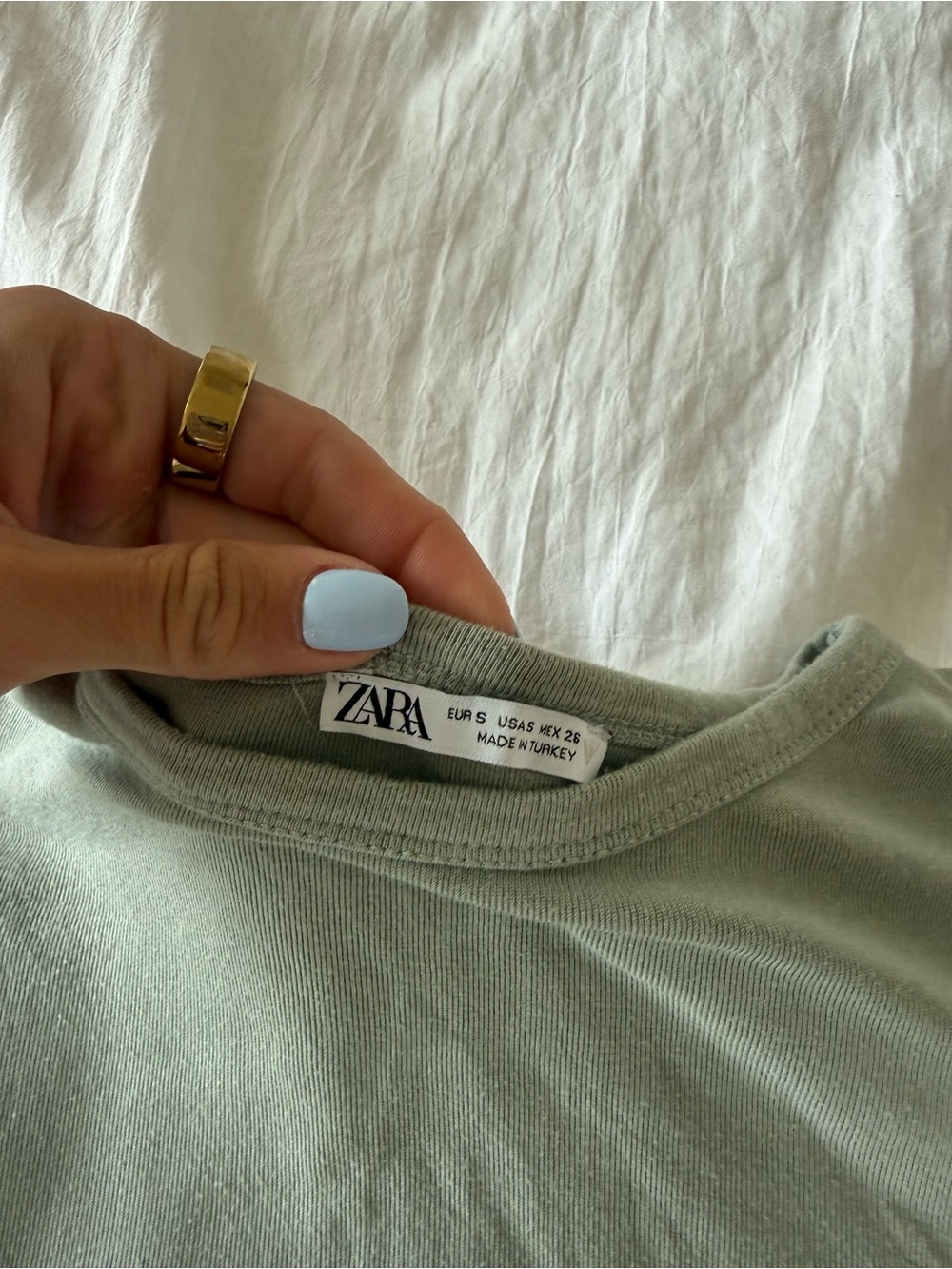 ZARA Sage Green baby Tee